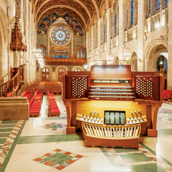 Skinner organ console, Our Lady, Queen of the Most Holy Rosary Cathedral, Toledo, Ohio